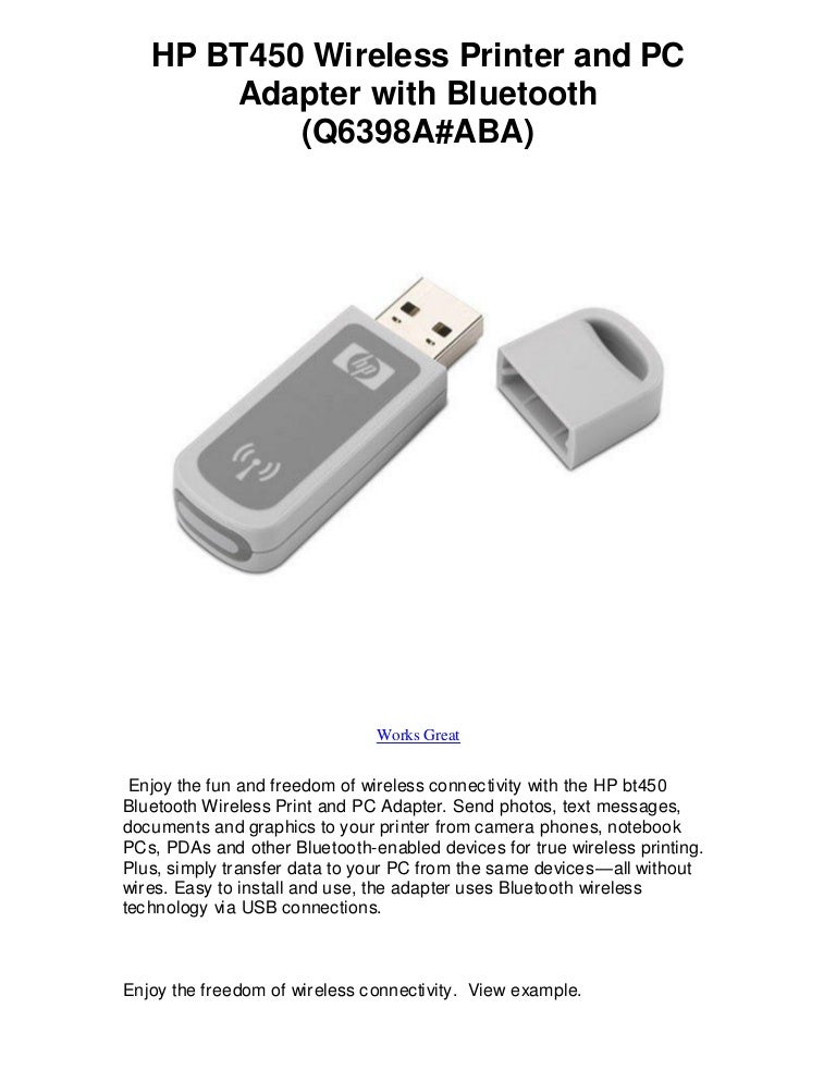 hp wireless printer adapter