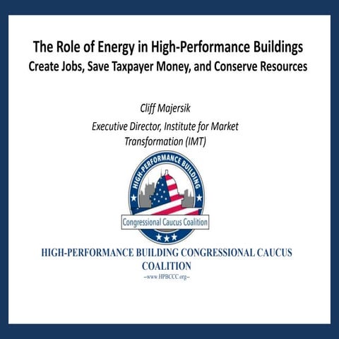 The Role of Energy in High-Performance Buildings