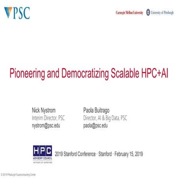 Pioneering and Democratizing Scalable HPC+AI at PSC