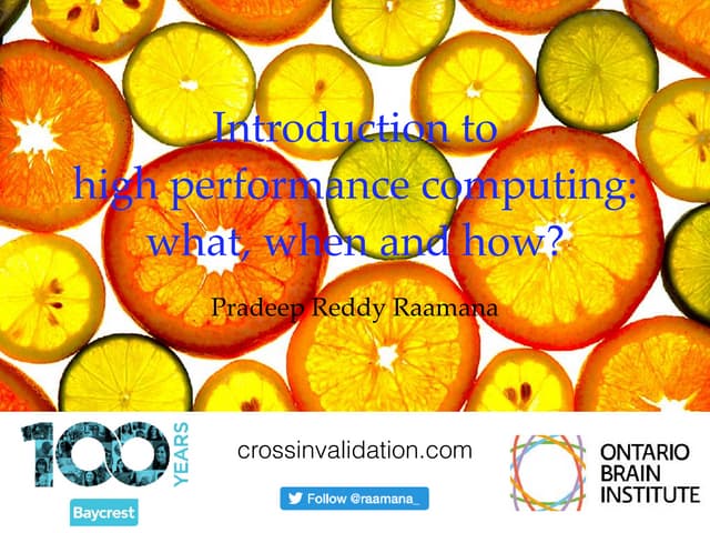 High performance computing tutorial, with checklist and tips to optimize clus...