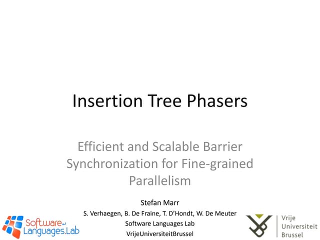Insertion Tree Phasers: Efficient and Scalable Barrier Synchronization for Fi...