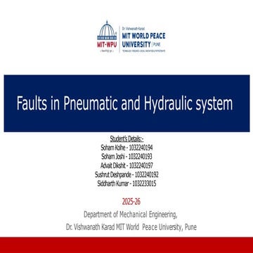 Comprehensive Analysis of Faults in Pneumatic and Hydraulic Systems for ...