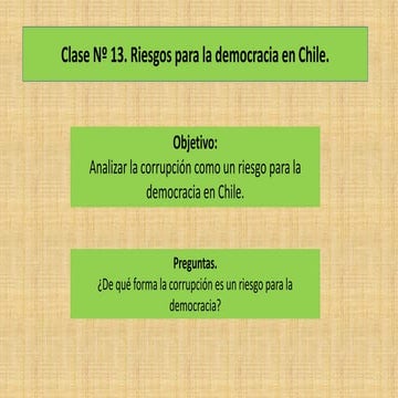 Tercero medio. Unidad 1. Clase 7. Riesgos para la democracia en Chile ...