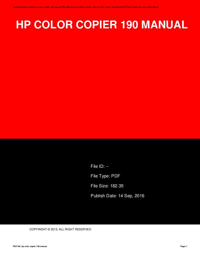 hp color copier 190
