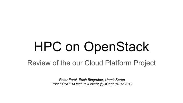 HPC on OpenStack
