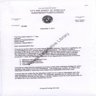 HPD 2011 disciplinary report