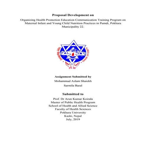 Proposal Development on Organizing Health Promotion Education Communication T...