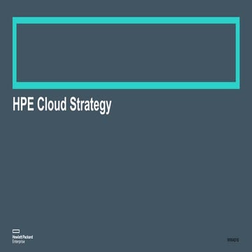 HPE Multi-Cloud Strategy