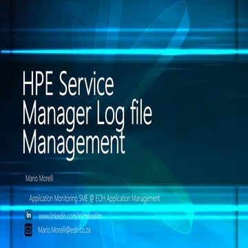 HPE Service Manager Log file management