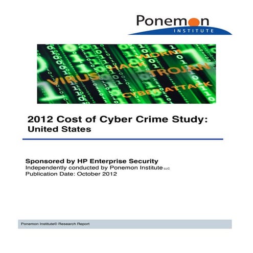 Hpesp wp ponemon_costofcybercrimestudy2012_unitedstates(1)