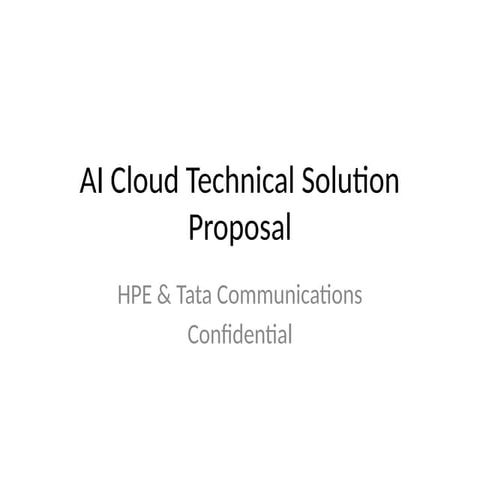 AI cloud setup and configurations. HPC AI | PPTX