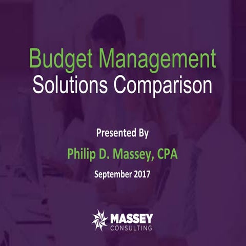 Raleigh CFO Forum 2017 Budgeting Software Review