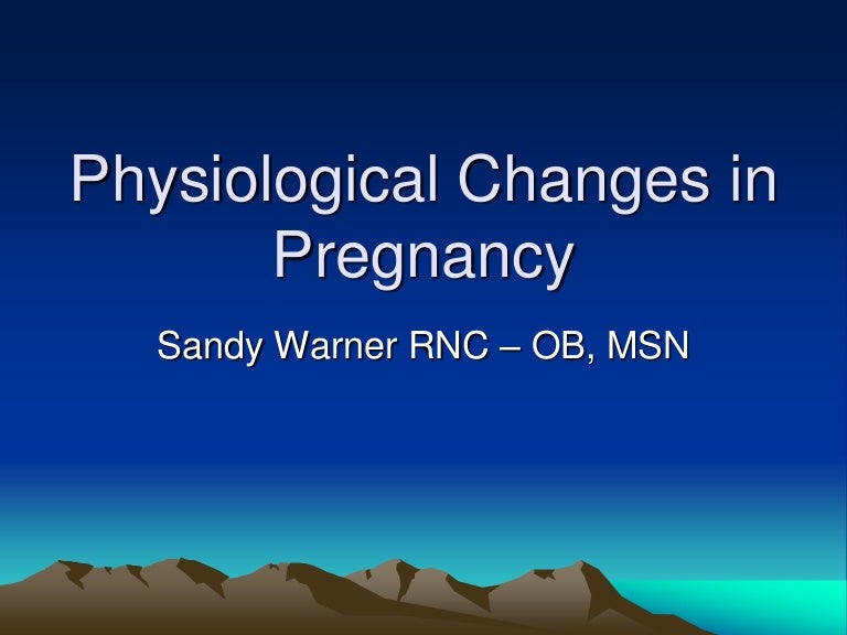 Adaptations pregnancy