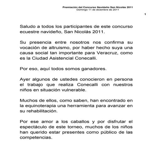 11 12 2011 - Premiación del Concurso Navideño San Nicolás 2011