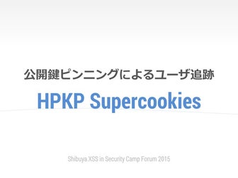 HPKP Supercookies (公開鍵ピンニングによるユーザ追跡)