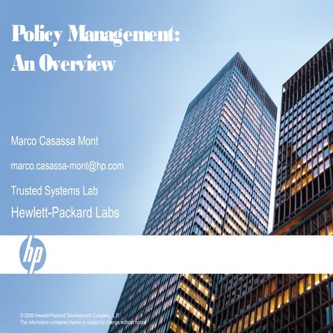 Policy Management: An Overview