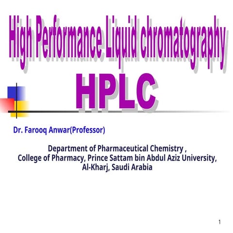 High Performance Liquid Chromatography HPLC