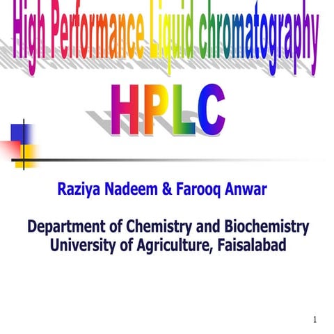 HPLC-NIAB BS chemistry, University Of Agriculture Faisalabad.ppt