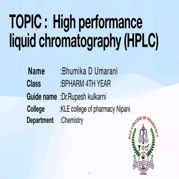 High performance liquid chromatography pptx | PDF