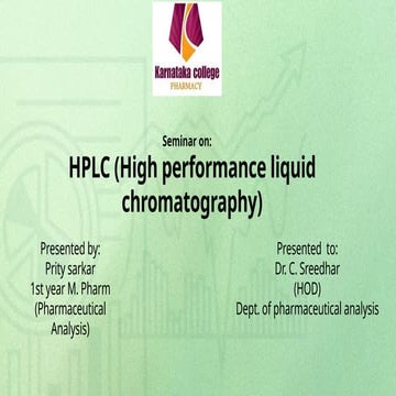 HPLC (High performance liquid chromatography) for Pharmaceutical ...