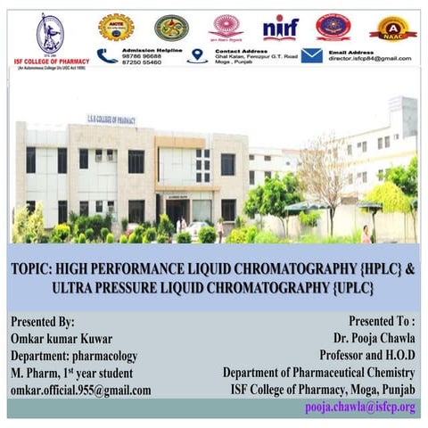 HPLC & UPLC omkar.pptx isf college of pharmacy  moga