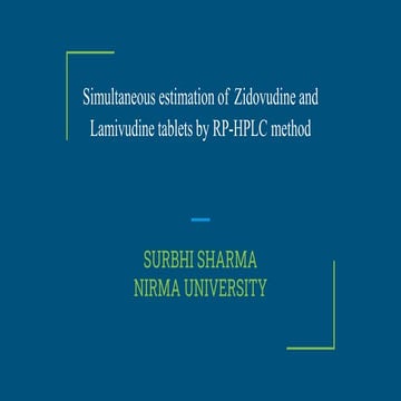 Hplc zidovudine and lamivudine tablets 