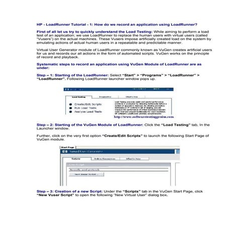Hp Load Runner Tutorial 1   How Do We Record An Application Using Load Runner