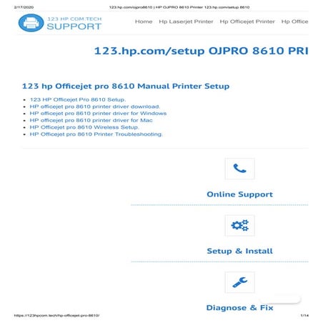 123.hp.com/ojpro8610 | HP OJPRO 8610 Printer 123.hp.com/setup 8610 "