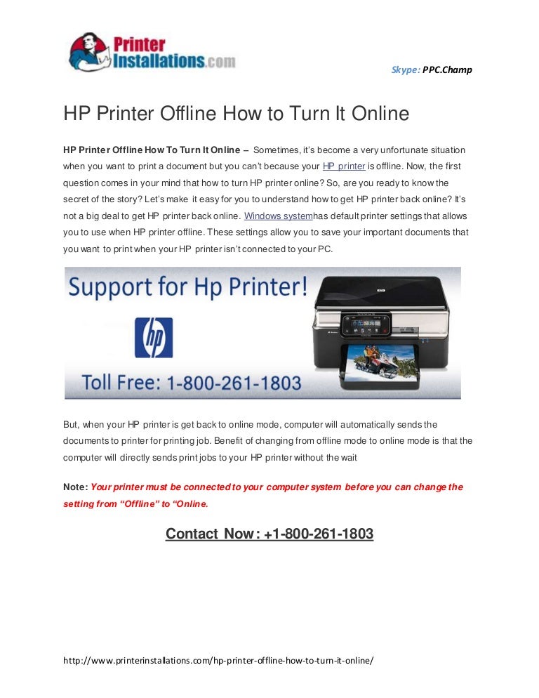 Hp Printer Offline How To Turn It Online