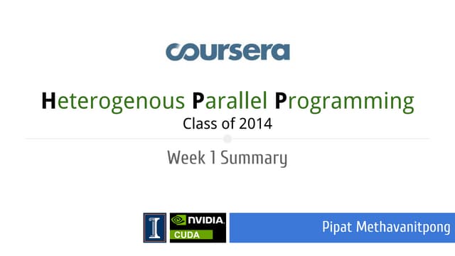 HPP Week 1 Summary