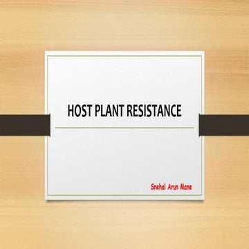 Host plant resistance