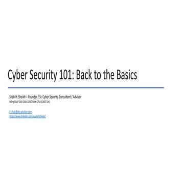 Cyber Security 101 - Back to Basics (HP Secure Print Event 2018)