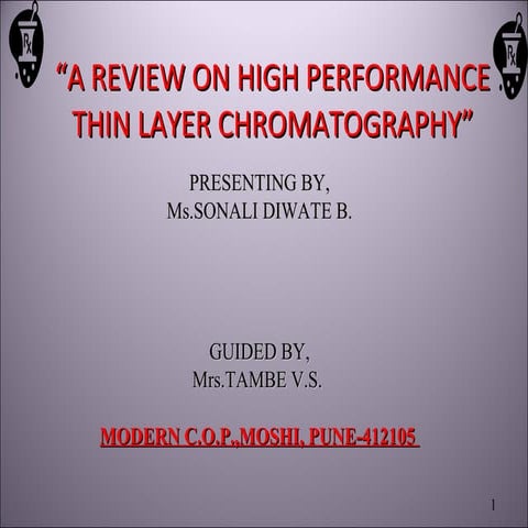 HPTLC : SEPERATION TECHNIQUE