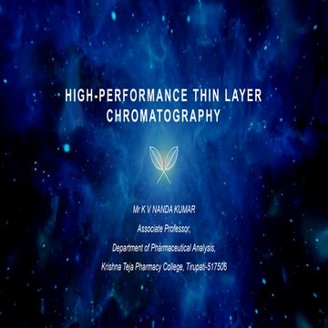 HPTLC-HIGH PERFORMANCE THIN LAYER CHROMATOGRAPHY | PPTX