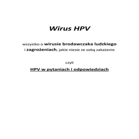 Hpv wszystko co powinieneś o nim wiedzieć