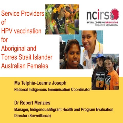 Service Providers  of  HPV vaccination for Aboriginal and  Torres Strait Isla...