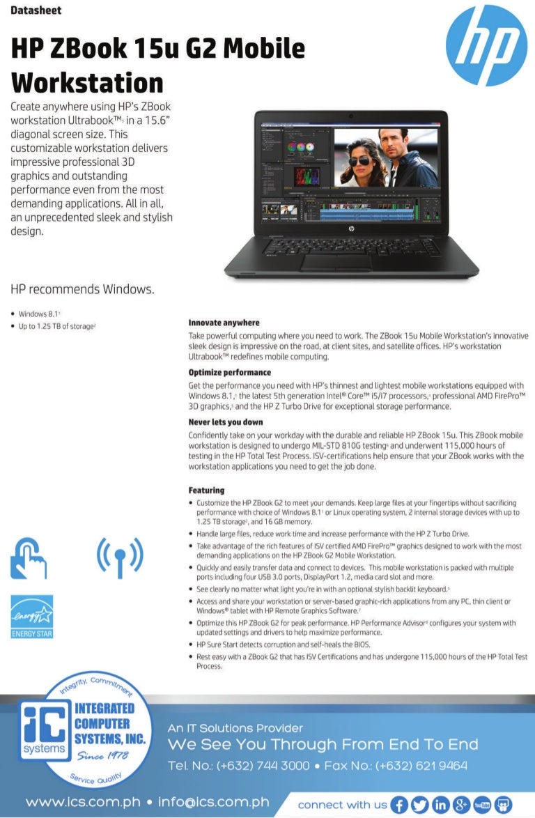 hp zbook 15 mobile workstation datasheet Datasheet hp zbook 15 g3 mobile workstation.
