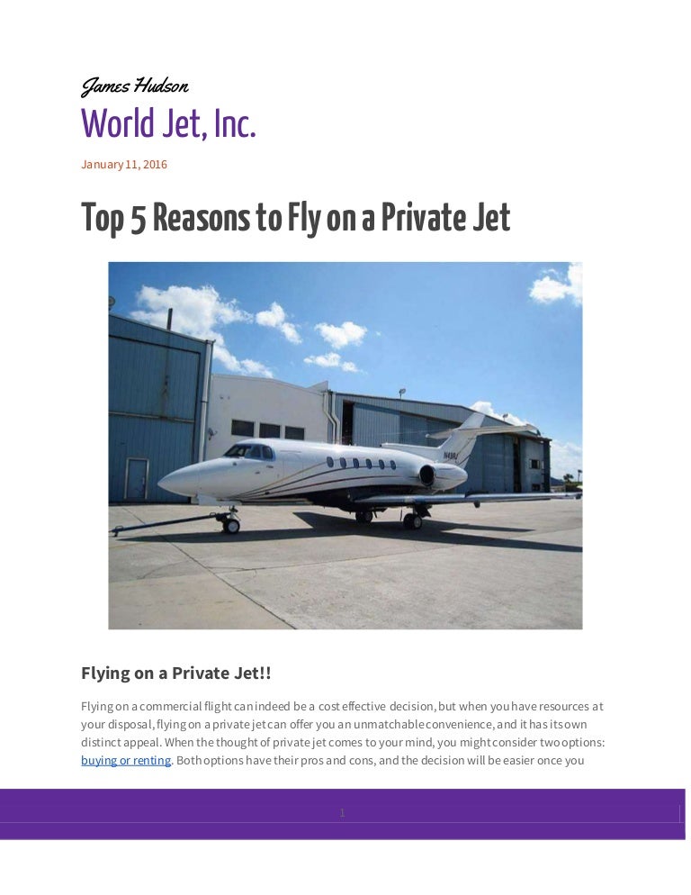 Reasons to fly on a Private Jet