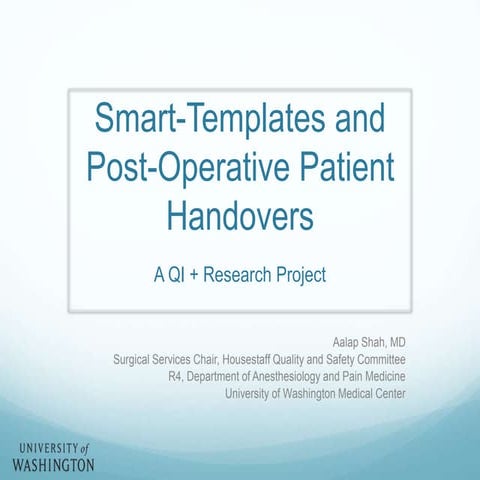 Informatics Tools and Patient Handovers