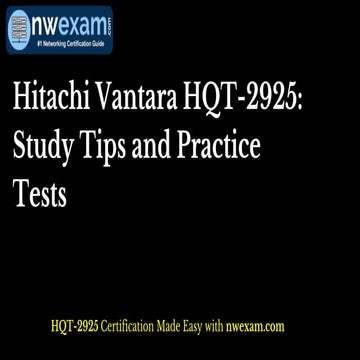 Hitachi Vantara HQT-2925 Study Guide: Sample Questions & Study Plan