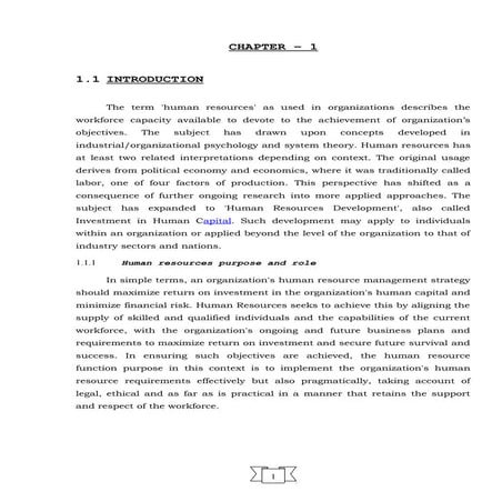 SUMMER TRAINING PROJECT ON  HUMAN RESOURCE