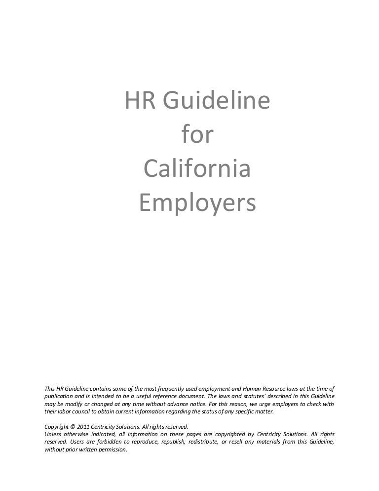 Hr guidelines-for-california-employers