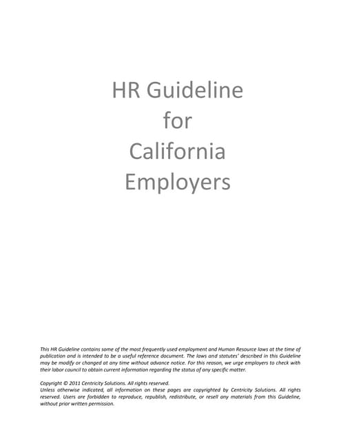 HR infographic: California Employment Laws | PDF