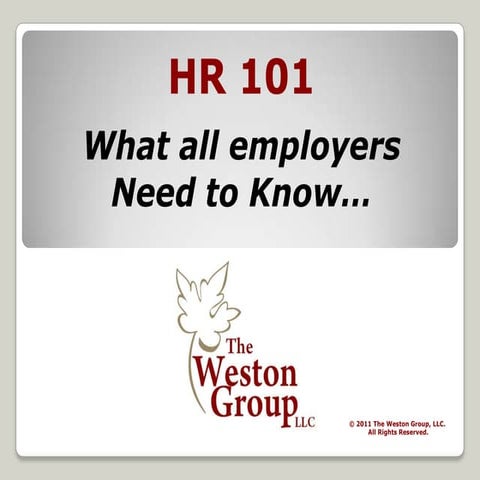 HR 101 - What all employers need to know...