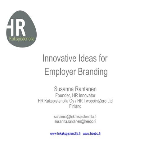 Innovative Ideas for Employer Branding - HR TwopointZero Ltd