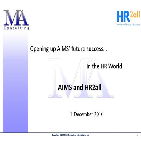 Hr2all offer to AIMS