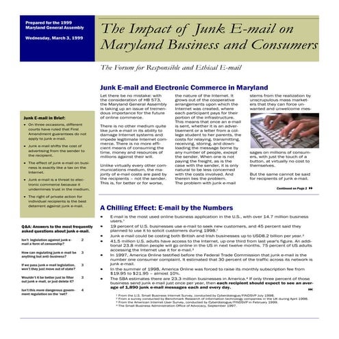 Junk E-mail in Maryland