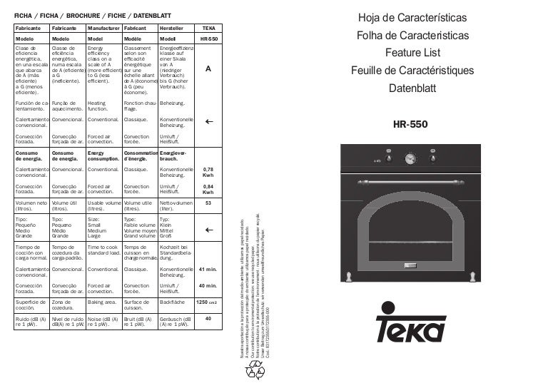Horno Teka HR 550