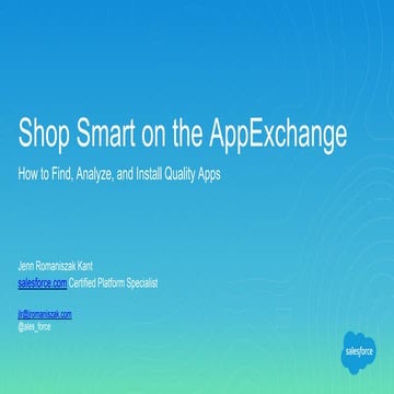 How to Shop Smart on AppExchange by Jenn Romaniszak 