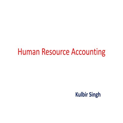 Human Resource Accounting